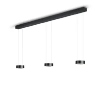 Knapstein ZERA-3-Max LED-Pendelleuchte dreiflammig Schwarz