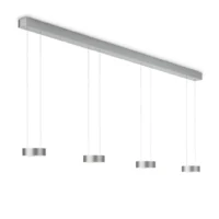 Knapstein ZERA-4 LED-Pendelleuchte vierflammig Nickel matt