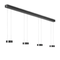 Knapstein ZERA-4 LED-Pendelleuchte vierflammig Schwarz