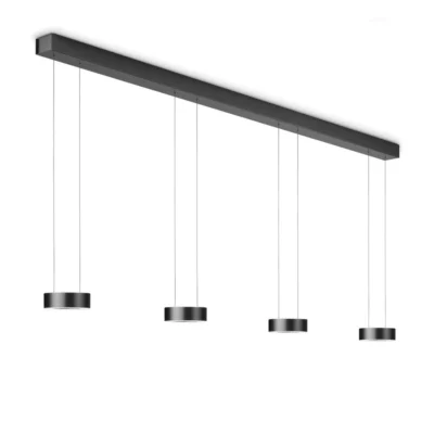 Knapstein ZERA-4 LED-Pendelleuchte vierflammig Schwarz