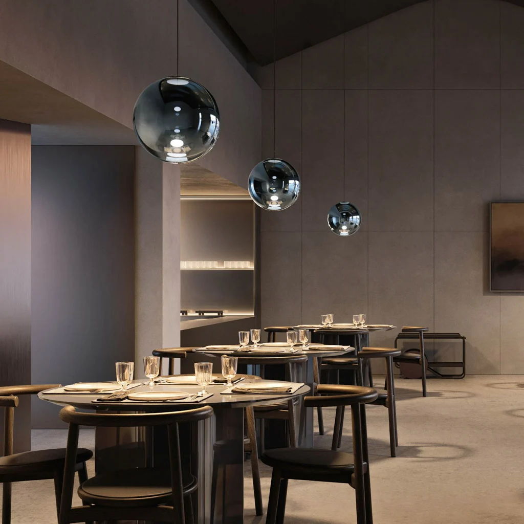 Lodes Non Random Glaspendelleuchten Gastronomie